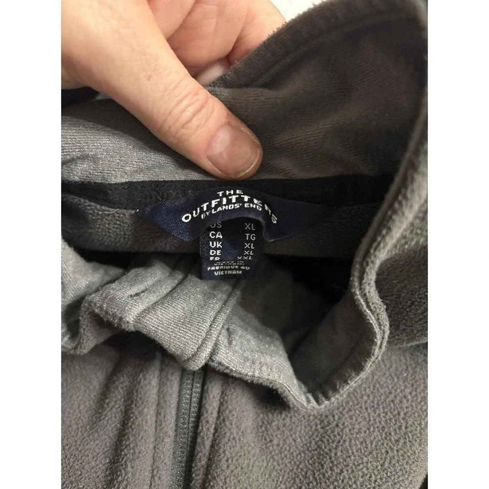 Lands End Dark Grey Fleece Vest (XL) AS IS